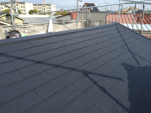 屋根工事完成写真新設カラーベスト屋根材1429233379796