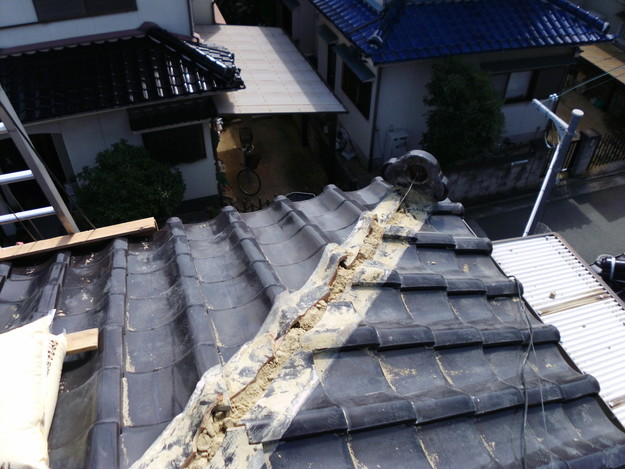 棟瓦箇所雨漏り対策屋根修理DSCI0394