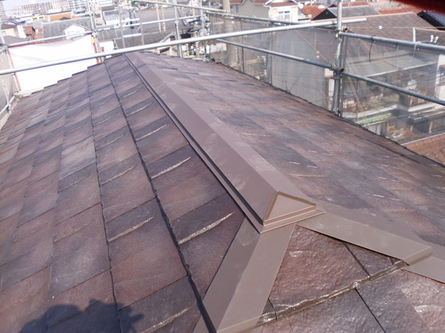 屋根のリフォームハイブリッド瓦敷設完了写真DSCI1155