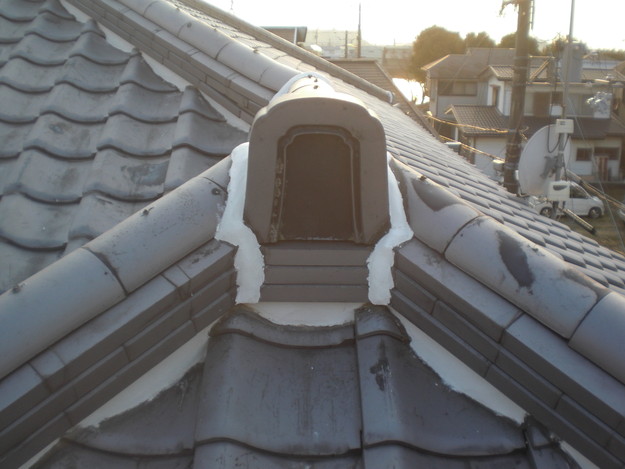 屋根漆喰工事完了CIMG2352