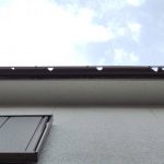 神戸市西区　去年の雹で現場調査を行いました。樋(とい)・板金庇・レンガ等が破損していました！