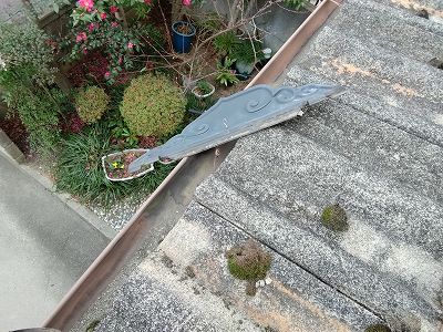 軒とい　投げ板　破損