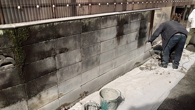 既存ブロック塀解体