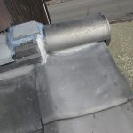 明石市のお客様 解体作業中に隣家の和瓦(いぶし瓦)が歪んでしまった為、瓦差し替えの復旧工事