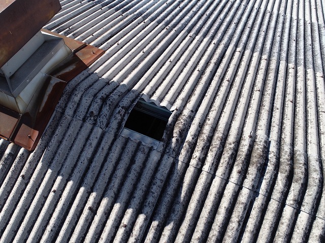 加古川市　工場　ドローン　アスベスト　施工前