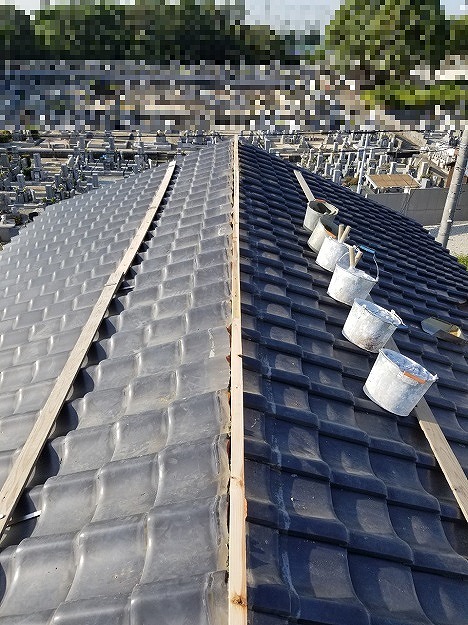 明石市 日本瓦(釉薬瓦)棟下地