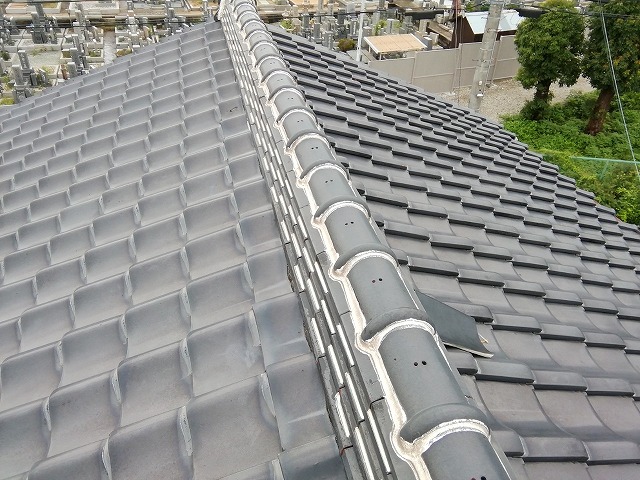 明石市 和瓦 棟ラバーロック工法