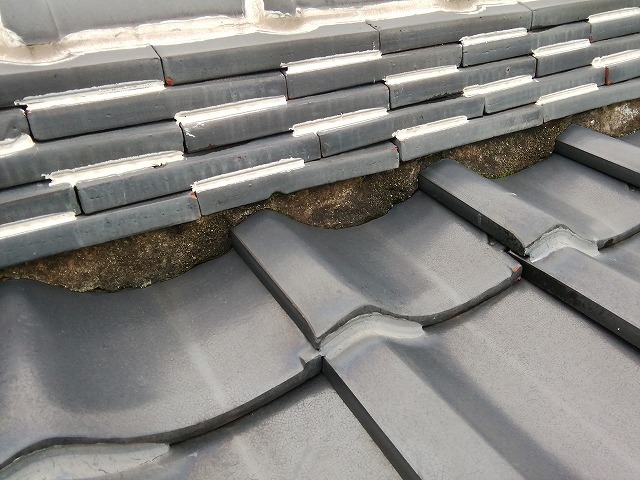 明石市 和瓦 漆喰劣化