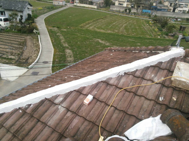 加古川市 屋根棟瓦設置前作業0