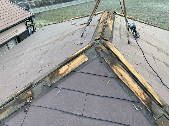 加古川市　棟板金　腐食　木下地