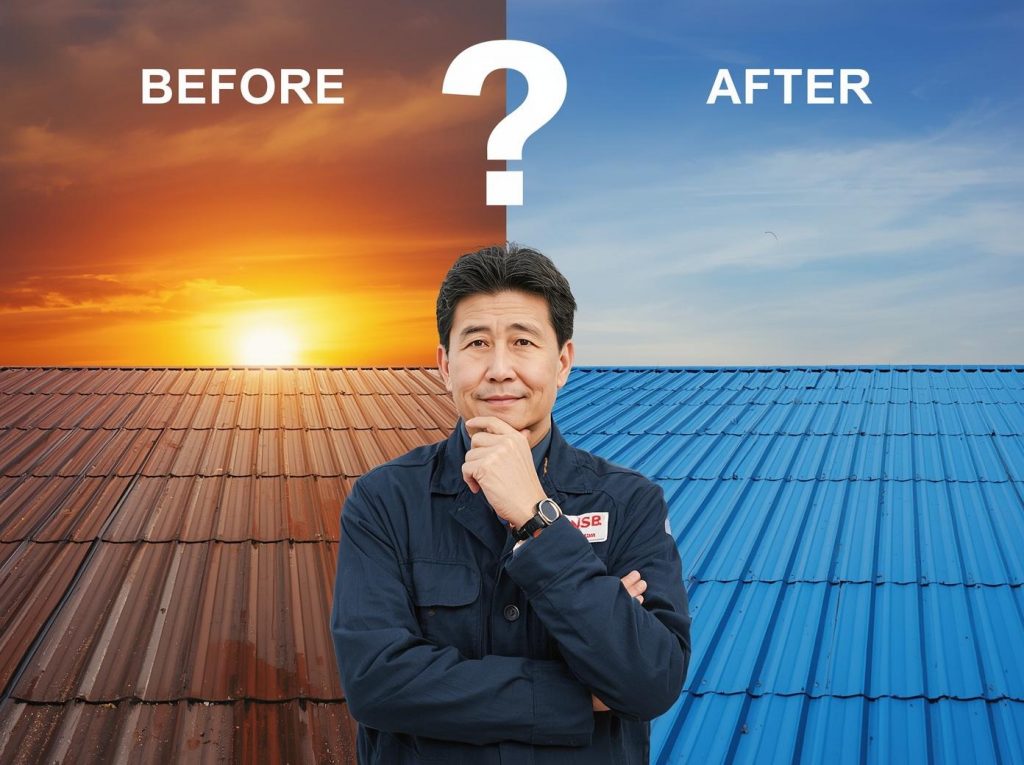 明石市　工場　屋根塗装　暑さ対策