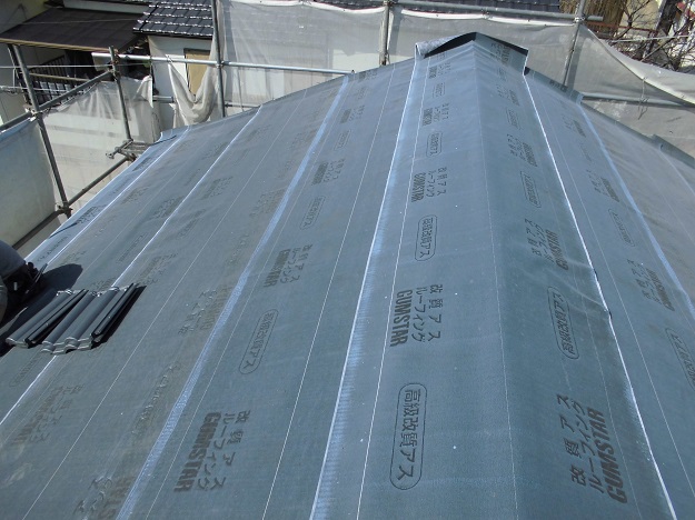 明石市　葺き替え　ゴムアスルーフィング