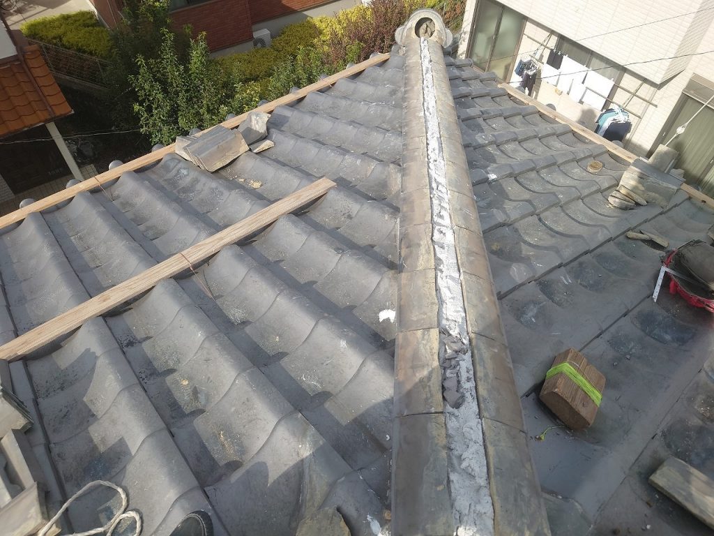 明石市　棟工事　熨斗瓦