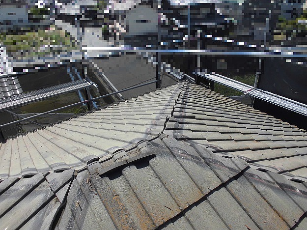 明石市 棟包板金交換工事 既存木下地撤去 下地確認