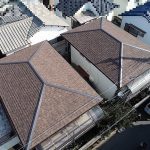 明石市｜築35年のカラーベスト2棟をリッジウェイでカバー工法！雨樋も交換
