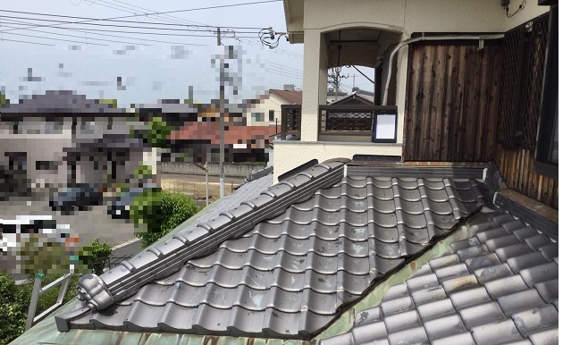 明石市 下屋根雨漏り 谷部分