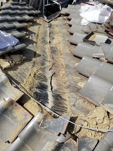明石市　谷板金交換工事　下地確認