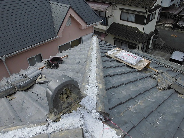加古川市 棟積み直し工事 モルロック白